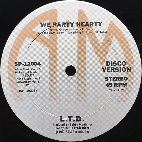 L.T.D. // WE HEARTY PARTY (7:59) / BACK IN LOVE AGAIN (8:37)
