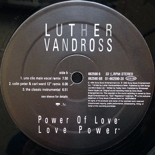 LUTHER VANDROSS // POWER OF LOVE / LOVE POWER (FRANKIE KNUCKLES REMIX) (5VER)