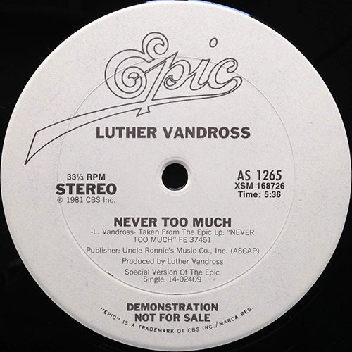 LUTHER VANDROSS // NEVER TOO MUCH (5:36)