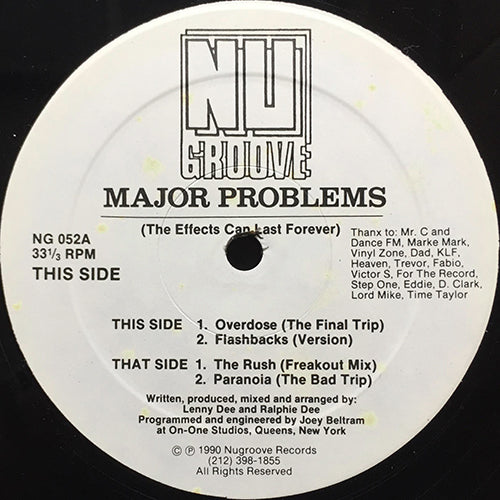 MAJOR PROBLEMS // THE EFFECTS CAN LAST FOREVER (EP) inc. OVERDOSE / FLASHBACKS / THE RUSH / PARANOIA