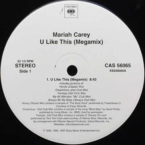 MARIAH CAREY // U LIKE THIS (MEGAMIX) includes HONEY / DREAMLOVER / FANTASY / MY ALL / ALWAYS BE MY BABY