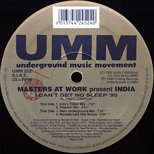 MASTERS AT WORK feat. INDIA // I CAN'T GET NO SLEEP '95 (4VER)