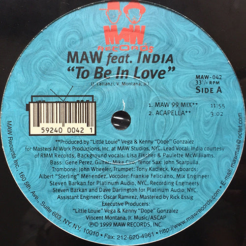 MAW feat. INDIA // TO BE IN LOVE (1999 REMIX) (4VER)