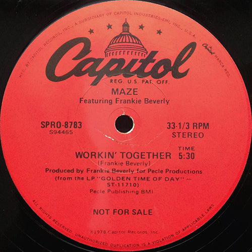 MAZE feat. FRANKIE BEVERLY / TAVARES // WORKIN' TOGETHER (5:30) / THE GHOST OF LOVE (5:56)