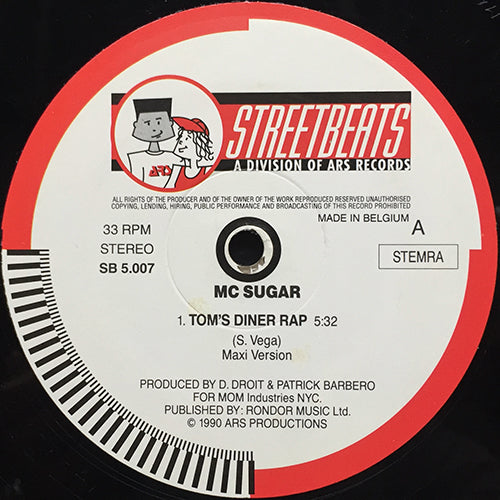 MC SUGAR // TOM'S DINER RAP (MAXI VERSION) (5:32) / BURN UP THE PLACE (5:30)