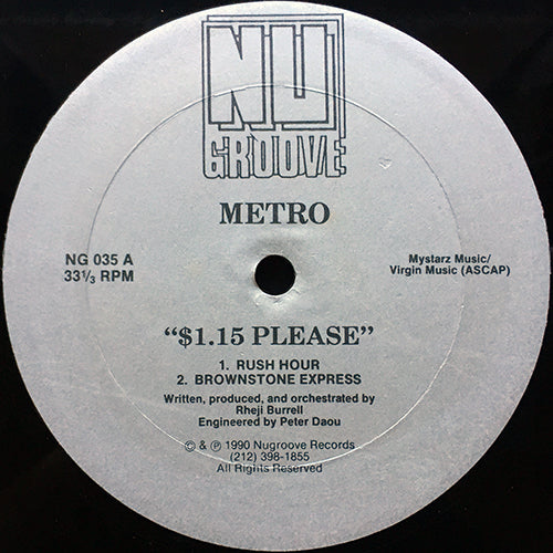 METRO // $1.15 PLEASE (EP) inc. RUSH HOUR / BROWNSTONE EXPRESS / STRAPHANGER / TURNSTYLE TURBULANCE