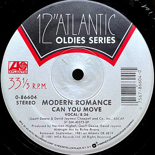 MODERN ROMANCE / STACEY Q // CAN YOU MOVE (MIDNIGHT MIX) (8:36) / WE CONNECT (EUROPEAN MIX) (7:30)