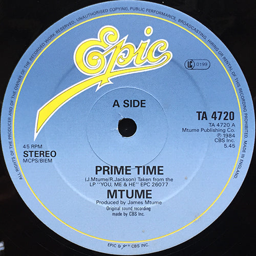 MTUME // PRIME TIME (5:45) / JUICY FRUIT (5:55) / YOU, ME & HE (PT.1 POLYGAMY MIX) - (PT.2 SWEET FOR YOU AND ME - MOONGAMY MIX) - (PT.3 IT'S NON FUNCTIONAL)