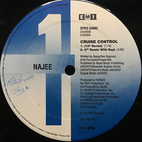 NAJEE // CRUISE CONTROL (12" REMIX) (7:18) / (7" REMIX with RAP) (4:00) / (7" REMIX without RAP) (3:50) / (LP VERSION) (5:51)