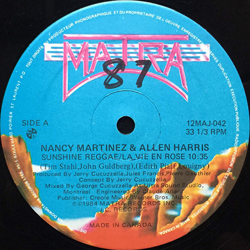 NANCY MARTINEZ & ALLEN HARRIS // SUNSHINE REGGAE / LA VIE EN ROSE (10:35) / SUNSHINE REGGAE (3:38) / LA VIE EN ROSE (4:22)