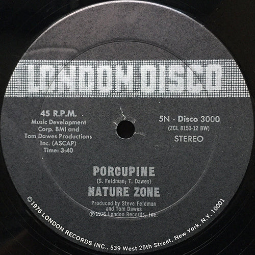 NATURE ZONE // PORCUPINE (3:40) / RHYTHM (WILL KEEP US TOGETHER) (3:26 ...