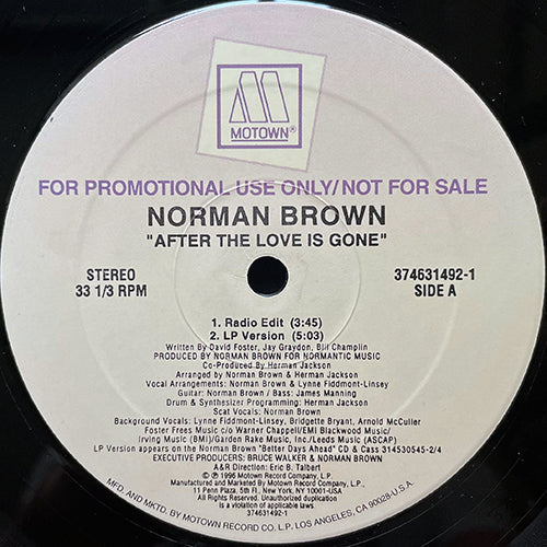 NORMAN BROWN // AFTER THE LOVE IS GONE (3VER)