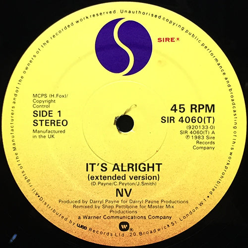 NV // IT'S ALRIGHT (EXTENDED VERSION) / (EXTENDED DUB VERSION)
