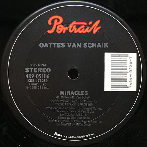 OATTES VAN SCHAIK // MIRACLES (5:20) / INST (6:29) / (EDIT 7" VERSION) (3:58)