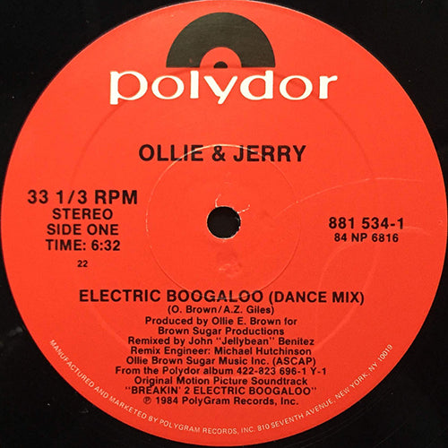 OLLIE & JERRY // ELECTRIC BOOGALOO (DANCE MIX) (6:32) / INST (5:02)