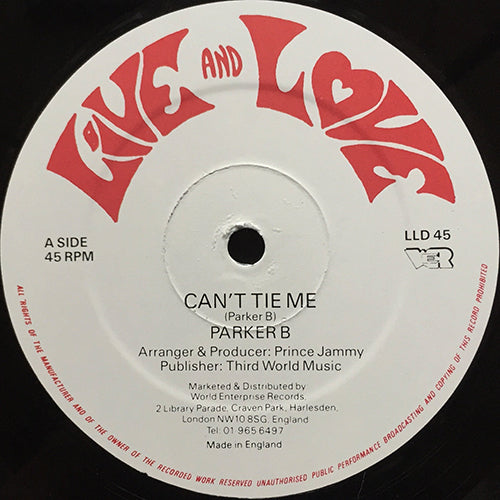 PARKER B / HORACE ANDY // CAN'T TIE ME / COME IN A THIS