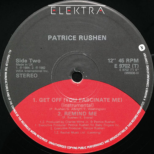 PATRICE RUSHEN // GET OFF (YOU FASCINATE ME) (DANCE MIX) / (INST) / REMIND ME