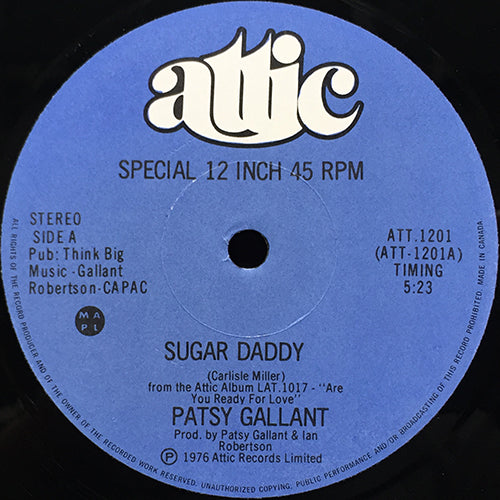 PATSY GALANT // SUGAR DADDY (5:23) / BACK TO THE CITY (2:43)