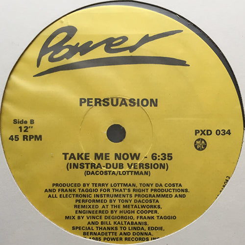 PERSUASION // TAKE ME NOW (7:01) / (INSTRA-DUB VERSION) (6:35)