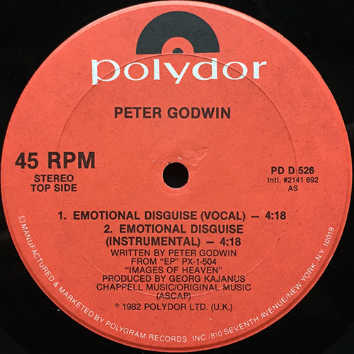 PETER GODWIN // EMOTIONAL DISGUISE (4:18) / INST (4:18) / IMAGE OF HEAVEN (4:59)