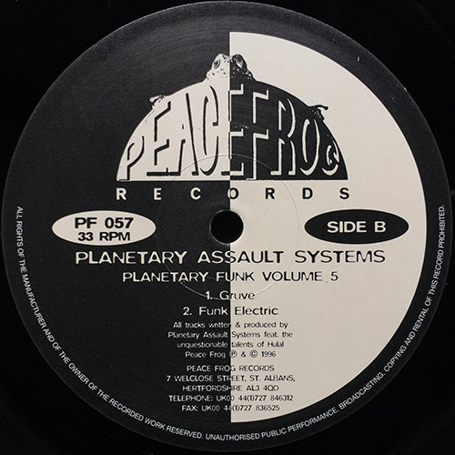 PLANETARY ASSAULT SYSTEMS // PLANETARY FUNK VOLUME 5 (EP) inc. SURFACE NOISE / GRUVE / FUNK ELECTRIC
