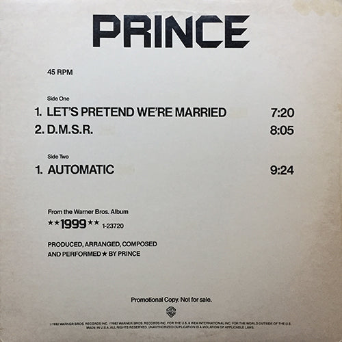 PRINCE // LET'S PRETEND WE'RE MARRIED (7:20) / D.M.S.R. (8:05) / AUTOMATIC (9:24)