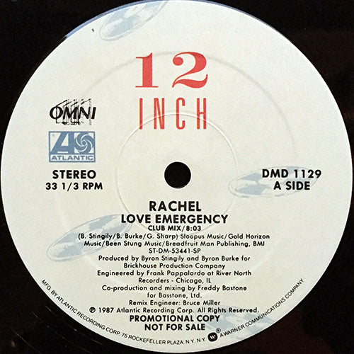 RACHEL // LOVE EMERGENCY (CLUB MIX) (8:03) / (RADIO VERSION) (4:13) / (DUB VERSION) (6:12)