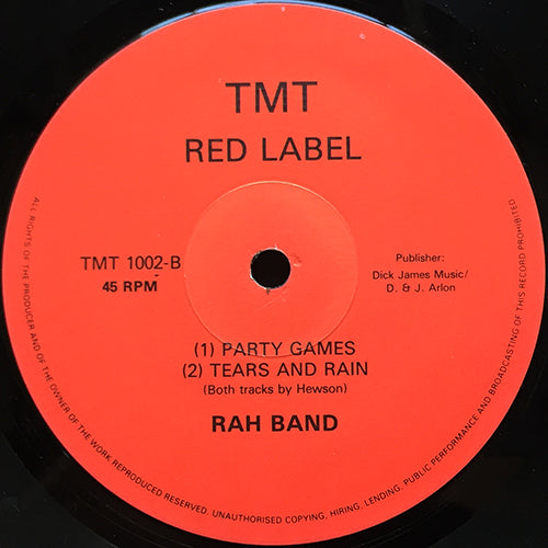 RAH BAND // HUNGER FOR YOUR JUNGLE LOVE / TEARS AND RAIN / PARTY GAMES