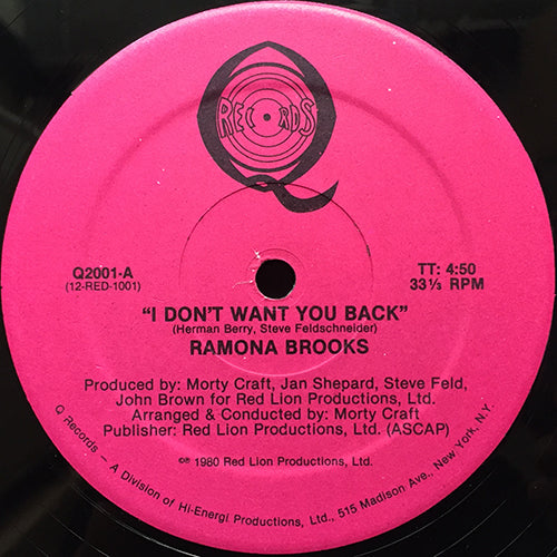 RAMONA BROOKS // I DON'T WANT YOU BACK (4:50) / INST (4:12)