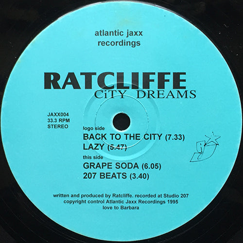 RATCLIFFE // CITY DREAMS (EP) inc. BACK TO THE CITY / LAZY / GRAPE SODA / 207 BEATS