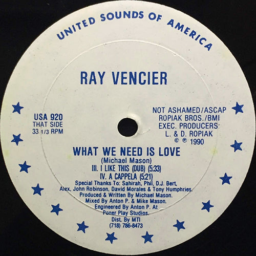 RAY VENCIER // WHAT WE NEED IS LOVE (4VER)