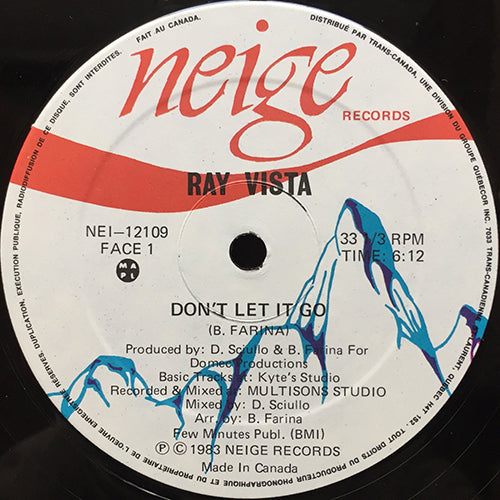 RAY VISTA // DON'T LET IT GO (6:12) / (EXTRA TIME MIX) (3:49) / (INST) (3:30)