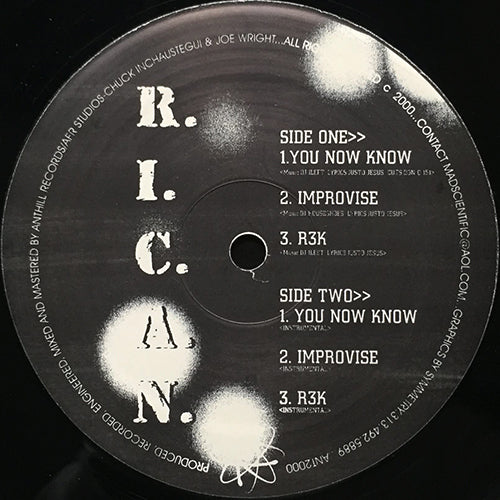 R.I.C.A.N. // YOU NOW KNOW (2VER) / IMPROVISE (2VER) / R3K (2VER)