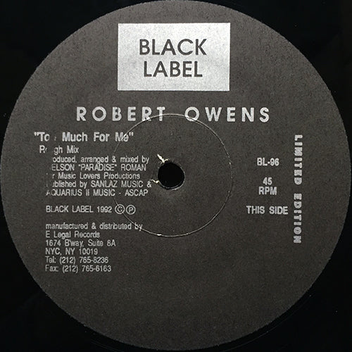 ROBERT OWENS // TOO MUCH FOR ME (ROUGH MIX)
