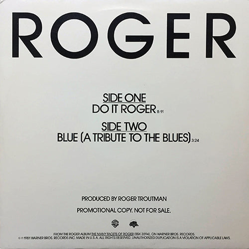 ROGER // DO IT ROGER (8:11) / BLUE (A TRIBUTE TO THE BLUES) (3:24)