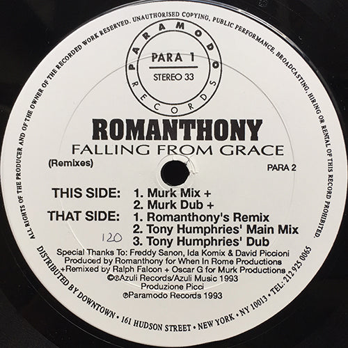 ROMANTHONY // FALLING FROM GRACE (REMIXES) (5VER)