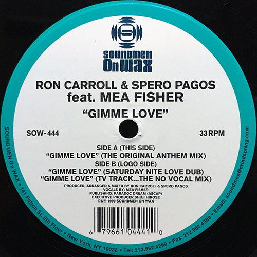 RON CARROLL & SPERO PAGOS feat. MEA FISHER // GIMME LOVE (3VER)