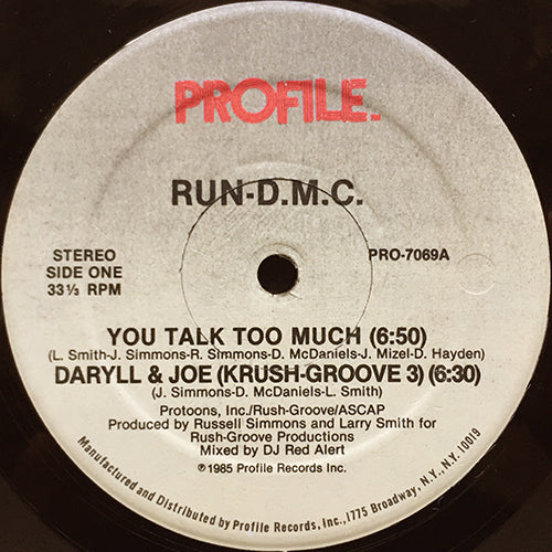 RUN DMC // YOU TALK TOO MUCH (2VER) / DARYLL & JOE (KRUSH GROOVE 3) (2VER)