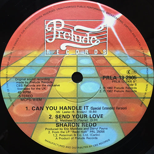 SHARON REDD // IN THE NAME OF LOVE (6:30) / CAN YOU HANDLE IT (SPECIAL EXTENDED VERSION) (9:44) / SEND YOUR LOVE (3:24)