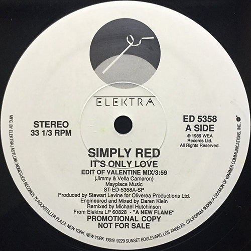 SIMPLY RED // IT'S ONLY LOVE (EDIT OF REMIX) (3:59) / (VALENTINE MIX) (5:44)