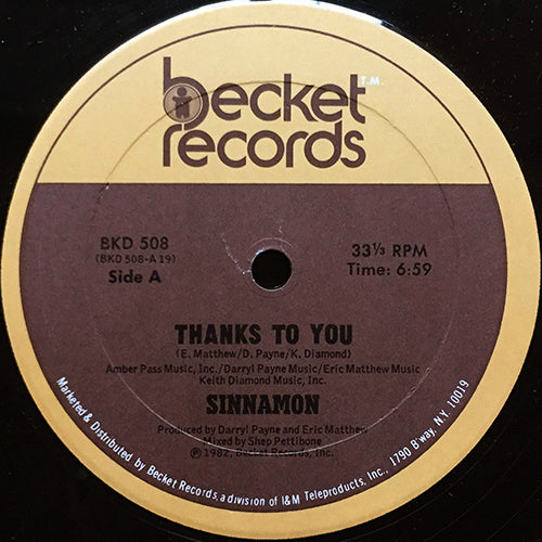 SINNAMON // THANKS TO YOU (6:59) / INST (7:55) / FIERCE REPRISE (6:05)