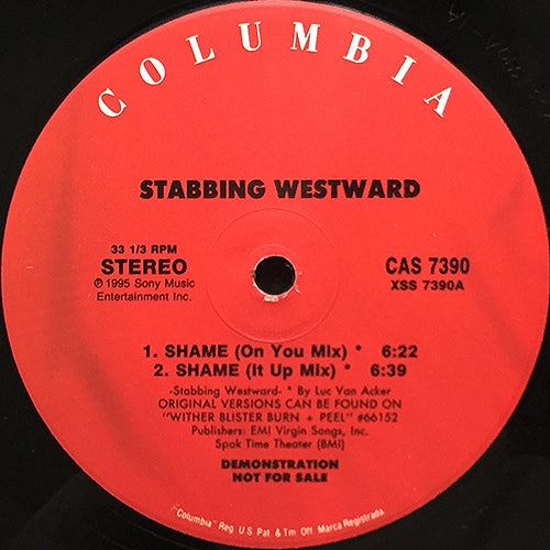 STABBING WESTWARD // SHAME (ON YOU MIX) (6:22) / (IT UP MIX) (6:39) / FALLS APART (POWERED CAT MIX) (5:27) / SLIPPING AWAY (SUICIDE MIX) (7:03)