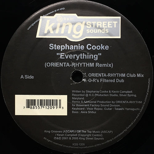 STEPHANIE COOKE // EVERYTHING (ORIENTA-RHYTHM & 95 NORTH REMIX) (4VER)