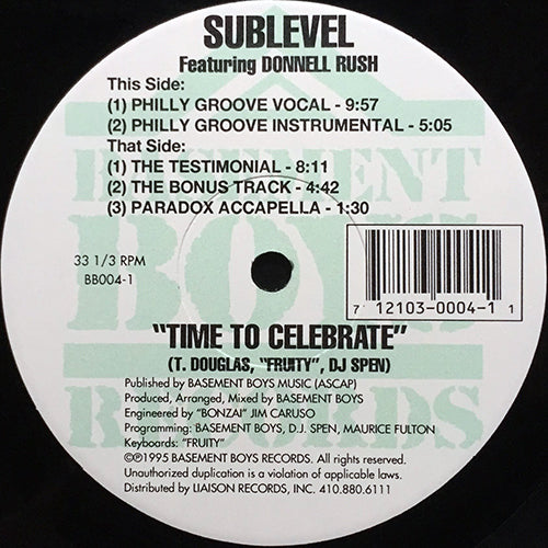 SUBLEVEL feat. DONNELL RUSH // TIME TO CELEBRATE (5VER)