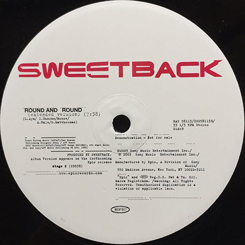 SWEETBACK // ROUND AND ROUND (7:38) / VOODOO BREATH (5:36) / LOVE IS THE WORD (4:34)
