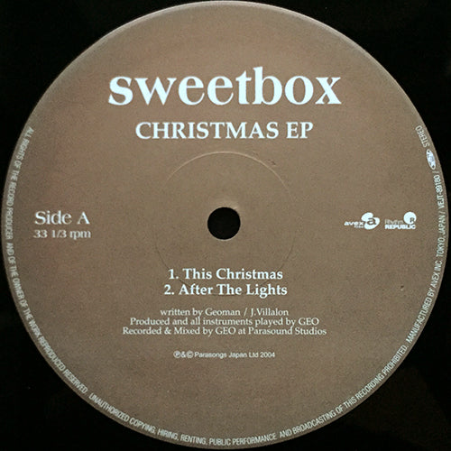 SWEETBOX // CHRISTMAS (EP) inc. THIS CHRISTMAS / AFTER THE LIGHTS / O COME ALL YE FAITHFUL / SILENT NIGHT
