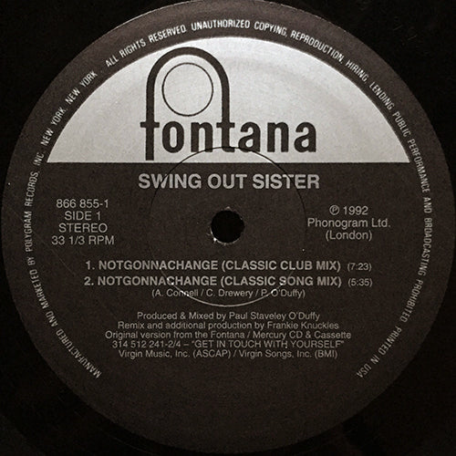 SWING OUT SISTER // NOTGONNACHANGE (FRANKIE KNUCKLES REMIX) (4VER)