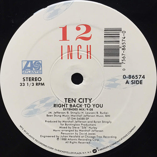 TEN CITY // RIGHT BACK TO YOU (2VER) / ONE KISS WILL MAKE IT BETTER