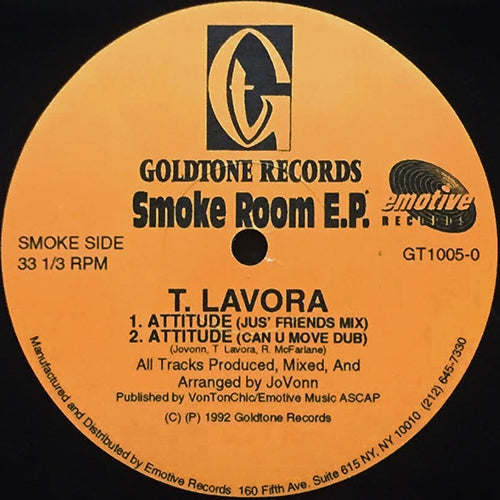 T. LAVORA // SMOKE ROOM E.P. inc. ATTITUDE (2VER) / SHOW U LUV / BASICS 4 LOVE - SAVVY