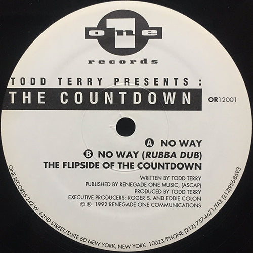 TODD TERRY // THE COUNTDOWN (EP) inc. NO WAY (2VER) / THE FLIPSIDE OF THE COUNTDWON